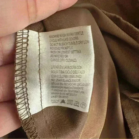 Weatherproof Button Up Shirt Flip Cuff Long Sleeve Mens Size Large Brown - Picture 7 of 11